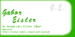 gabor eisler business card